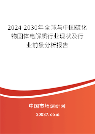 2024-2030年全球与中国硫化物固体电解质行业现状及行业前景分析报告