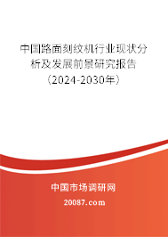 中国路面刻纹机行业现状分析及发展前景研究报告（2024-2030年）