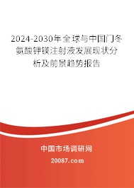 2024-2030年全球与中国门冬氨酸钾镁注射液发展现状分析及前景趋势报告