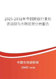 2025-2031年中国担保行业现状调研与市场前景分析报告 2025-2031年中国担保行业现状调研与市场前景分析报告