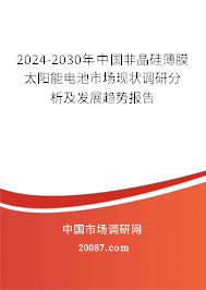 2024-2030年中国非晶硅薄膜太阳能电池市场现状调研分析及发展趋势报告