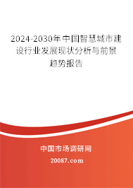 2024-2030年中国智慧城市建设行业发展现状分析与前景趋势报告