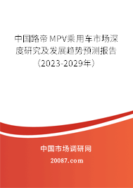 中国路帝MPV乘用车市场深度研究及发展趋势预测报告（2023-2029年）