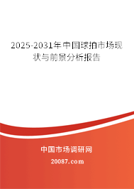 2025-2031年中国球拍市场现状与前景分析报告 2025-2031年中国球拍市场现状与前景分析报告
