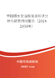 中国缩水甘油酸发展现状分析与趋势预测报告（2024-2030年）