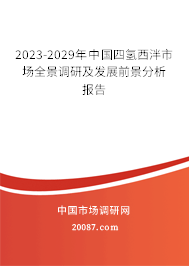 2023-2029年中国四氢西泮市场全景调研及发展前景分析报告