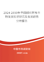 2024-2030年中国腈纶坯布市场发展现状研究及发展趋势分析报告