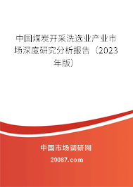 中国煤炭开采洗选业产业市场深度研究分析报告(2023年版) 中国煤炭开采洗选业产业市场深度研究分析报告(2023年版)