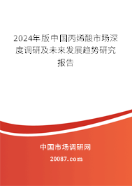 2024年版中国丙烯酸市场深度调研及未来发展趋势研究报告