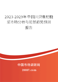 2023-2029年中国川贝枇杷糖浆市场分析与前景趋势预测报告