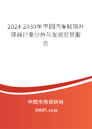 2024-2030年中国汽车玻璃升降器行业分析与发展前景报告