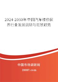 2024-2030年中国汽车维修保养行业发展调研与前景趋势